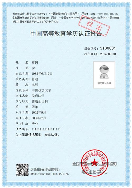 学历认证报告